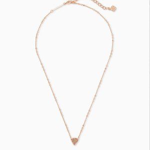 Kendra Scott Perry Rose Gold Pendant Necklace in Sand Drusy